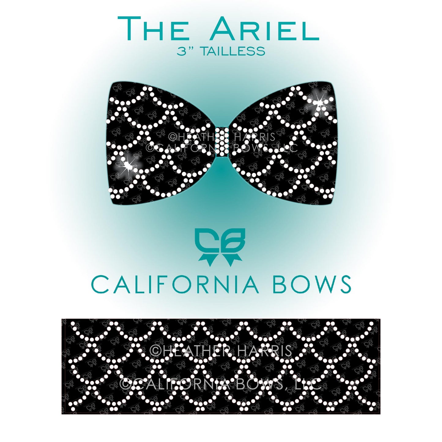 Ariel 3" Tailless Cheer Bow Rhinestone Template Download