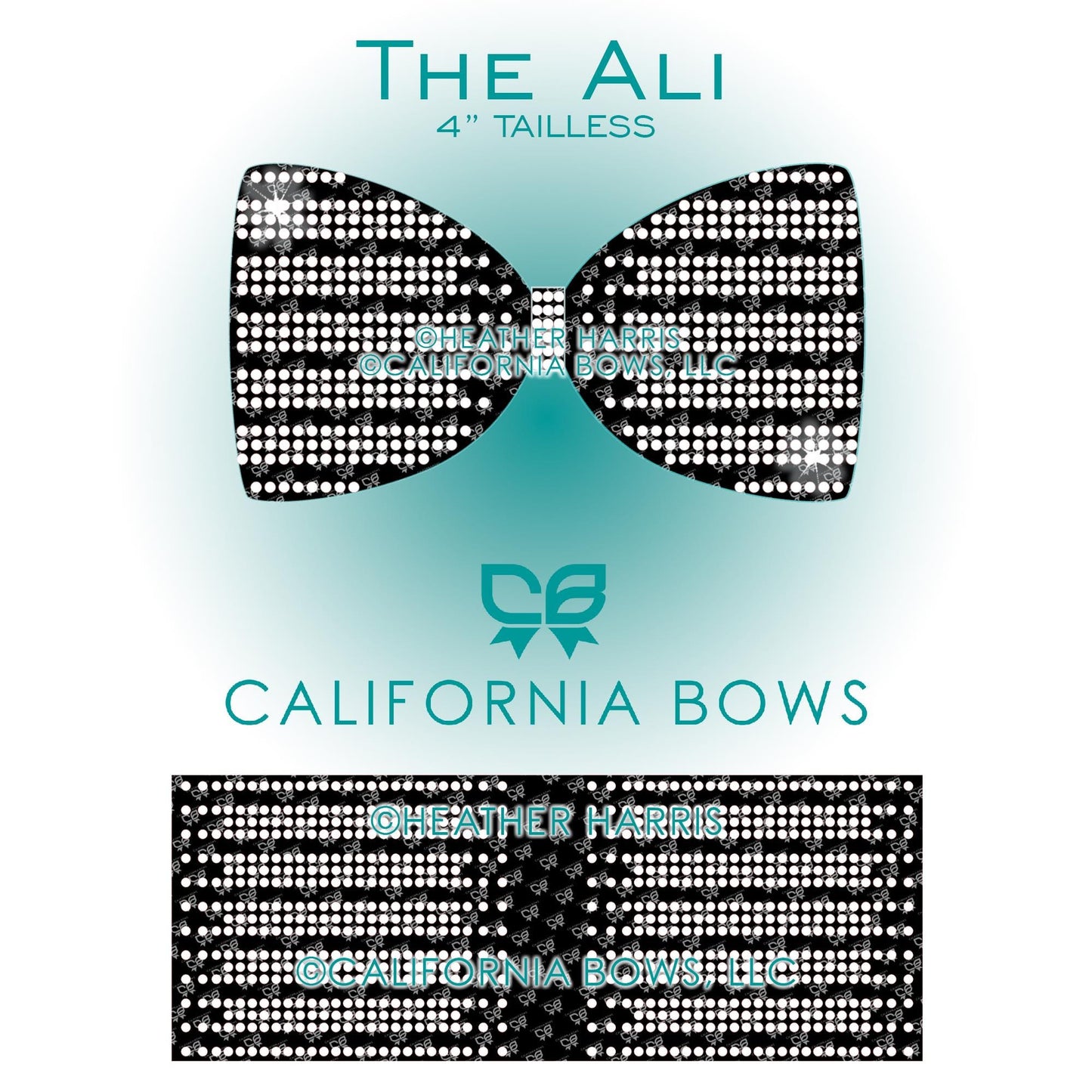 Ali 4" Tailless Bow Rhinestone Template Download