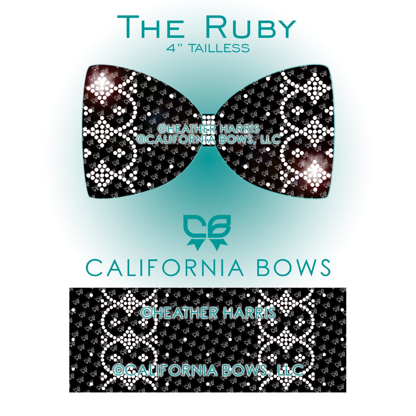 Ruby 4" Tailless Bow Rhinestone Template Download