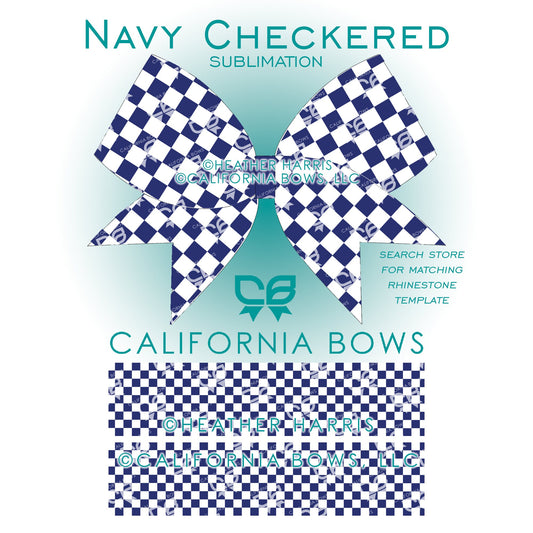 Navy Checkered 3" Bow Sublimation Download