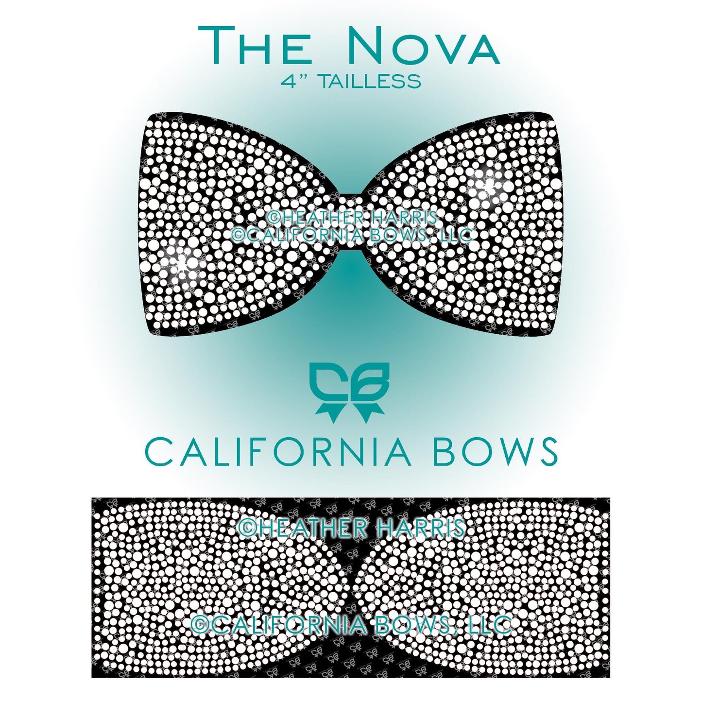 Nova 4" Tailless Bow Rhinestone Template Download