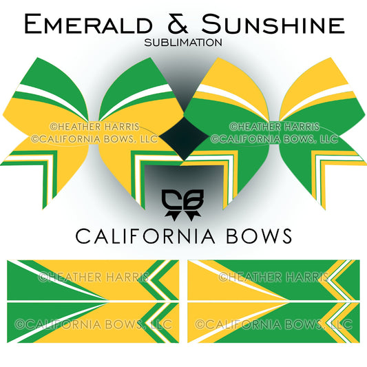 Emerald Sunshine Athletic Cheer Bow Design Sublimation Download