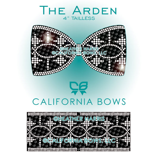 Arden 4" Tailless Bow Rhinestone Template Download