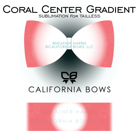 Coral Gradient TAILLESS Bow Sublimation Download PNG