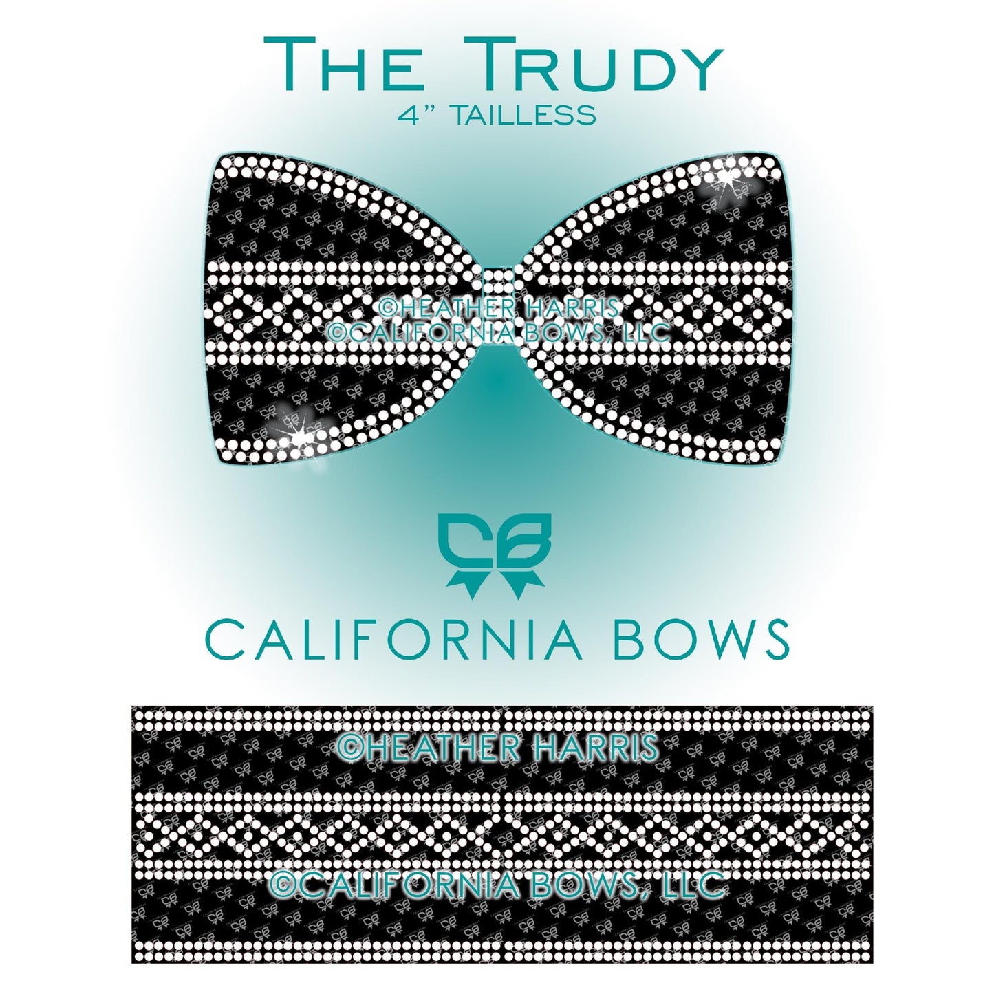 Trudy 4" Tailless Bow Rhinestone Template Download