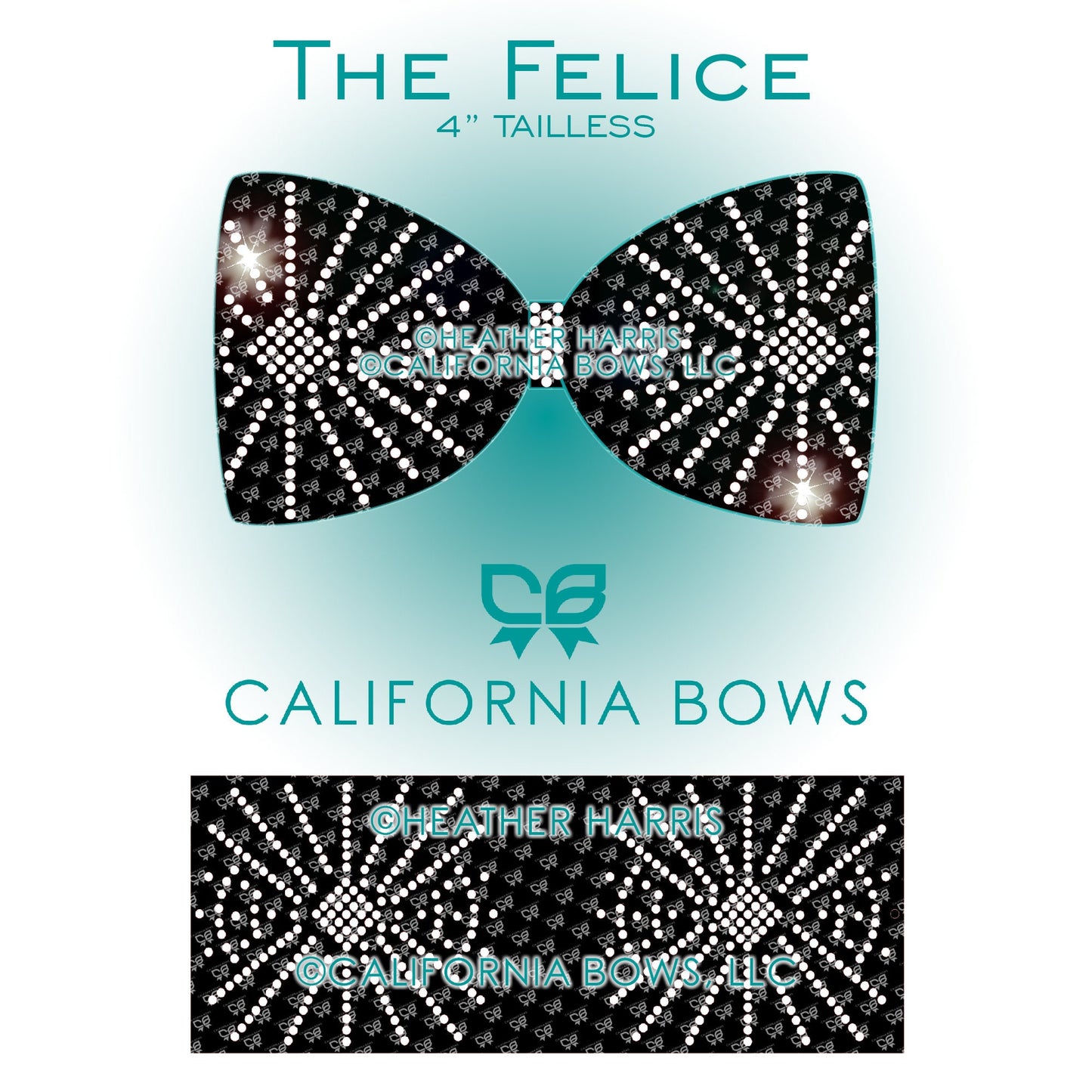 Felice 4" Tailless Bow Rhinestone Template Download