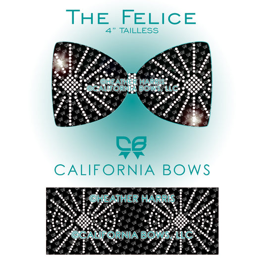 Felice 4" Tailless Bow Rhinestone Template Download