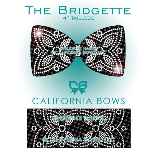 Bridgette 4" Tailless Bow Rhinestone Template Download