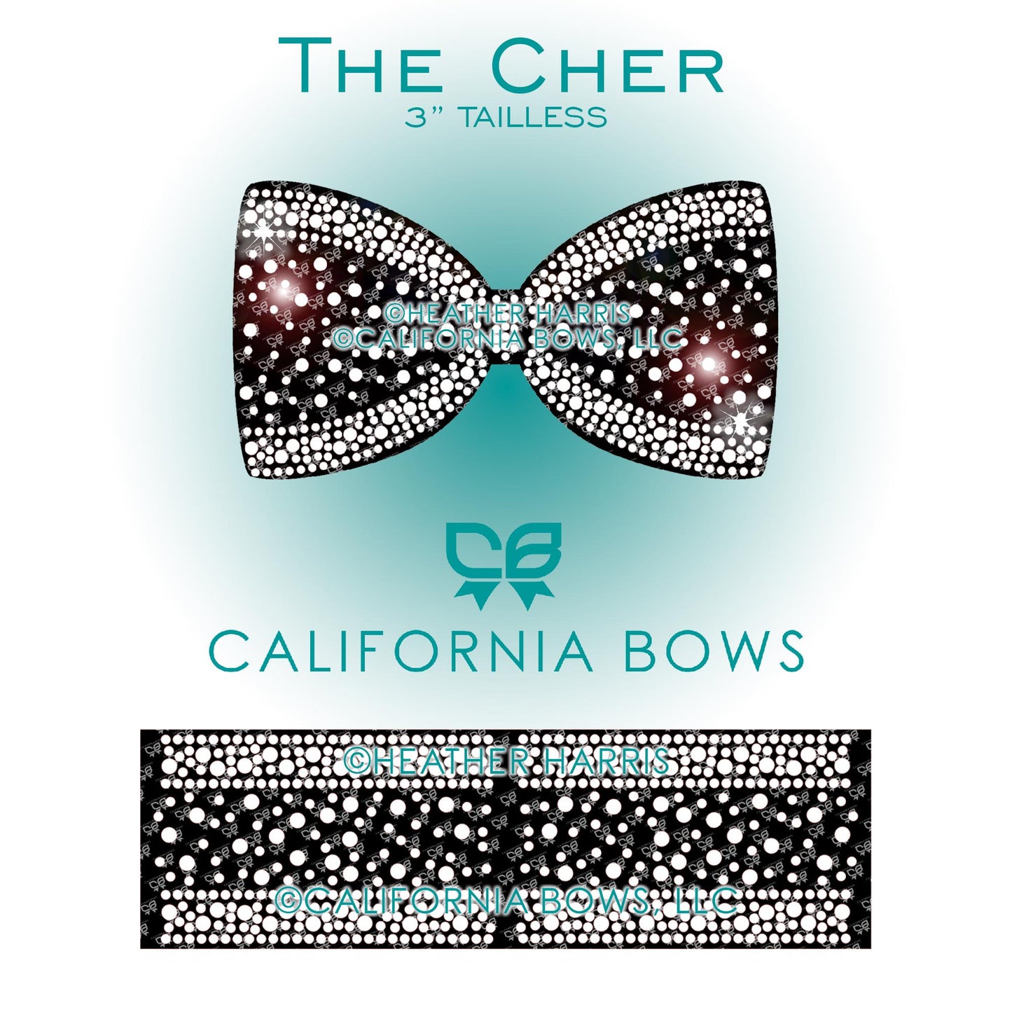 Cher 3" Tailless Bow Rhinestone Template Download