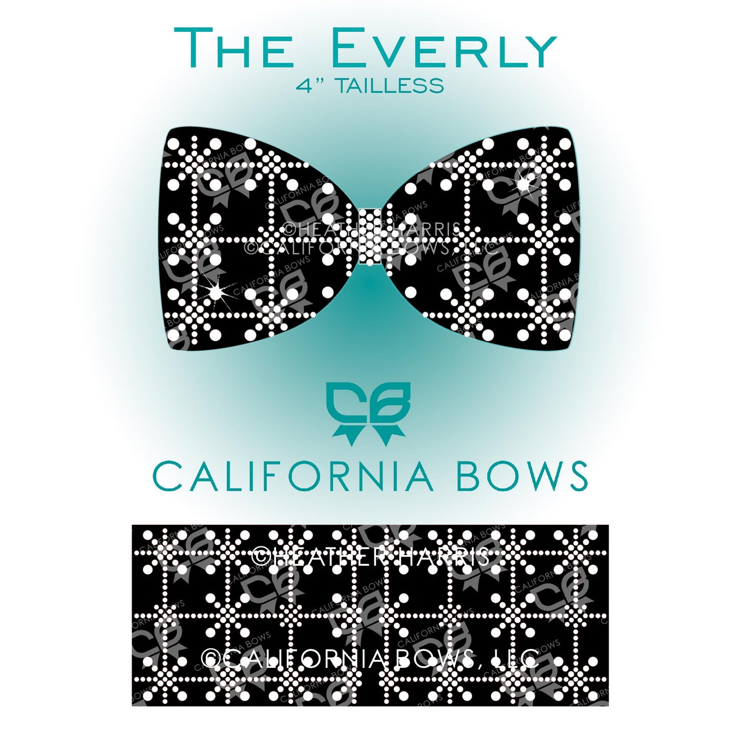 Everly 4" Tailless Bow Rhinestone Template Download
