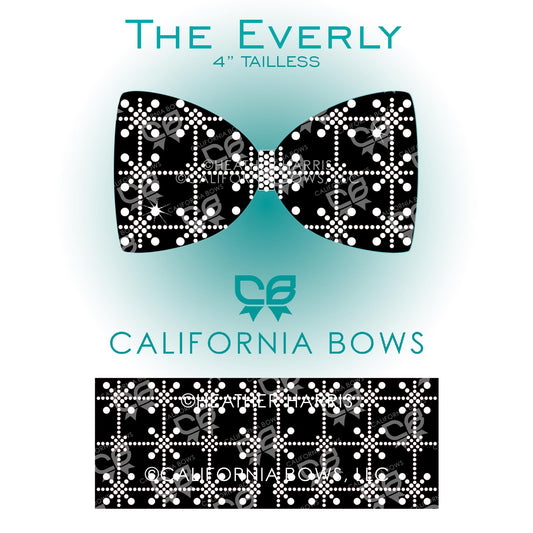 Everly 4" Tailless Bow Rhinestone Template Download