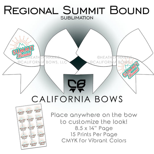 Regional Summit Bound Cheer Bow Design Sublimation Download PNG