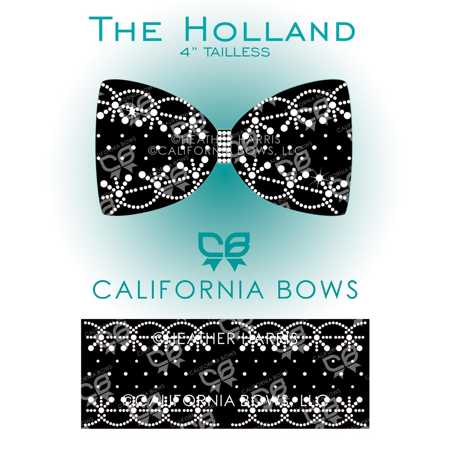 Holland 4" Tailless Bow Rhinestone Template Download