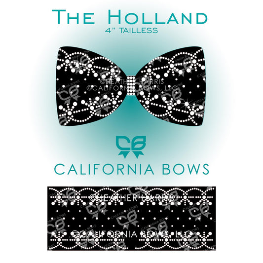 Holland 4" Tailless Bow Rhinestone Template Download