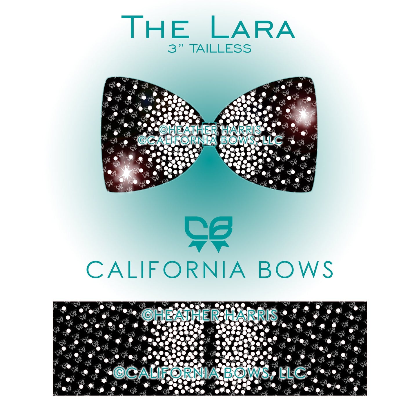 Lara 3" Tailless Bow Rhinestone Template Download
