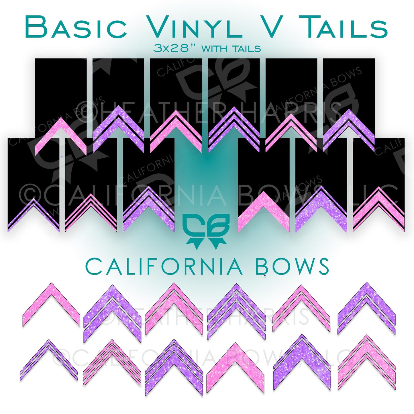 Cheer Bow Tails Vinyl Cut Files DOWNLOAD- 12 pack
