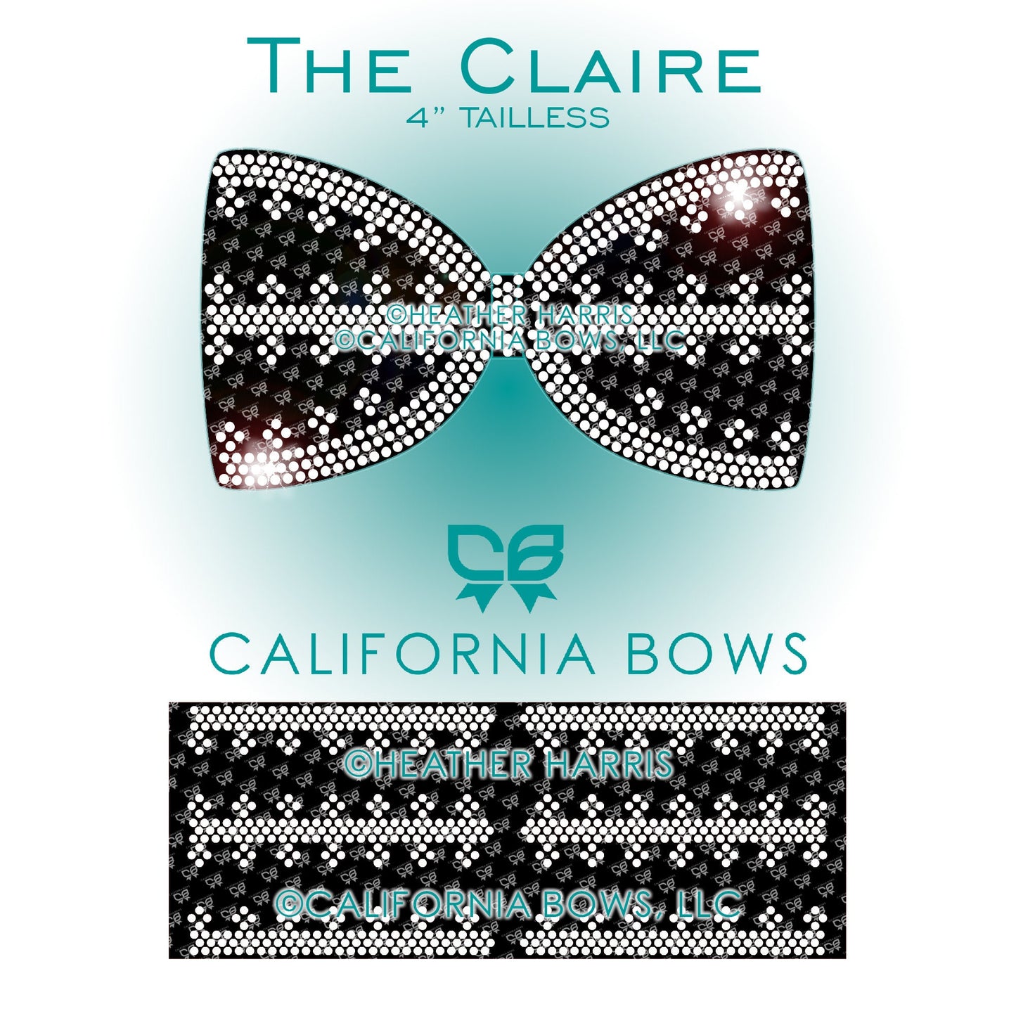 Claire 4" Tailless Bow Rhinestone Template Download