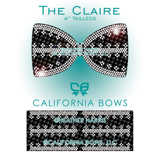 Claire 4" Tailless Bow Rhinestone Template Download
