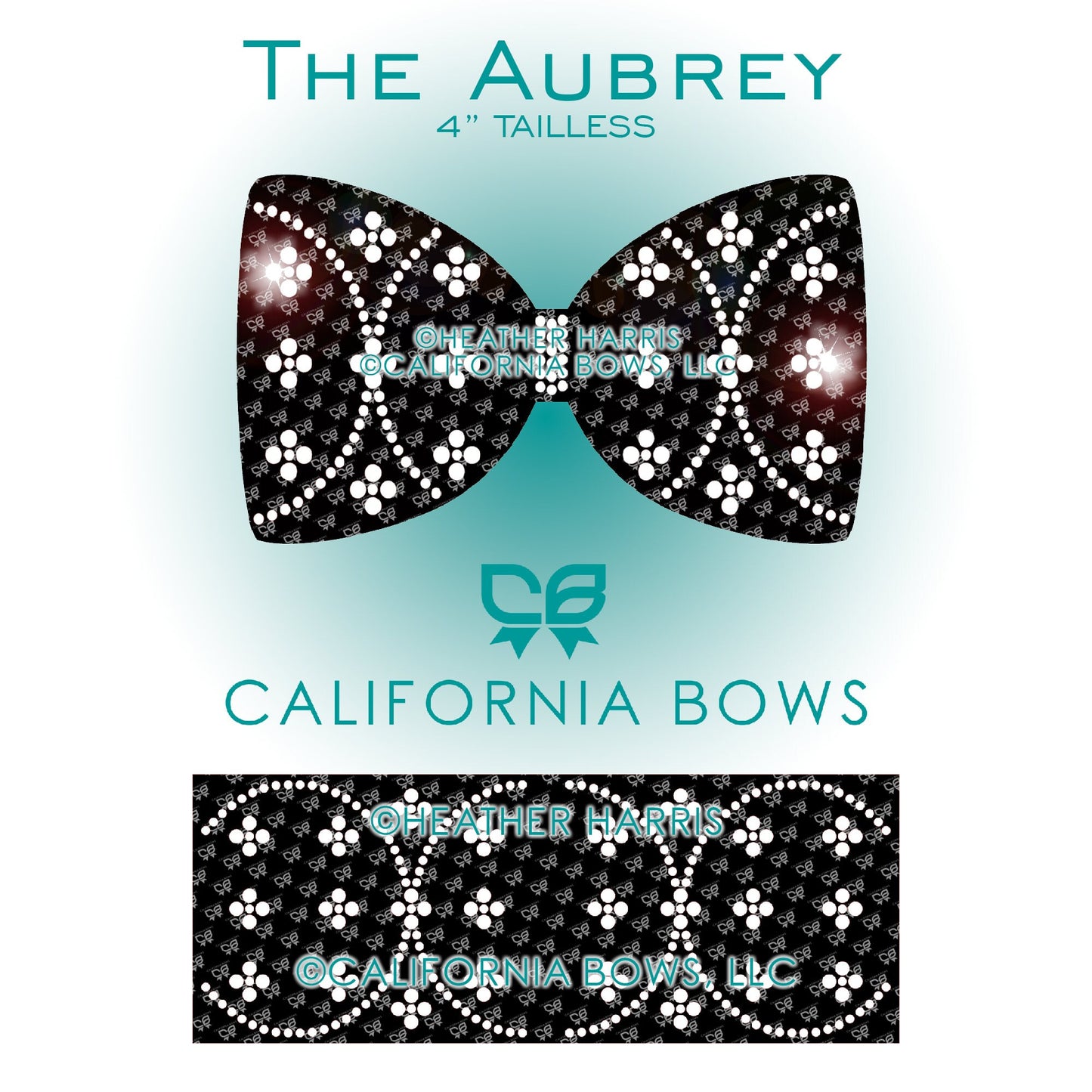 Aubrey 4" Tailless Bow Rhinestone Template Download