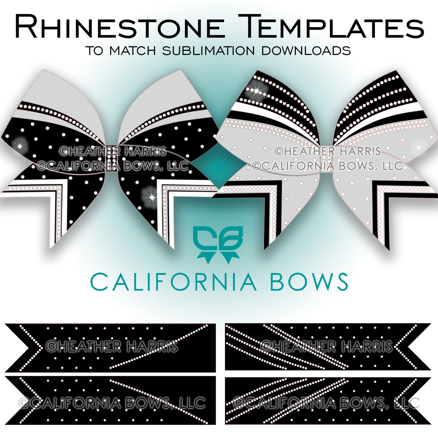 Athletic Cheer Bow 3" Bow Rhinestones Template Download