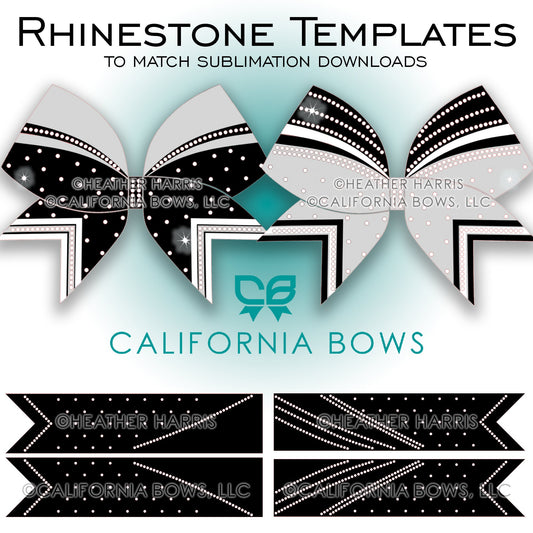 Athletic Cheer Bow 3" Bow Rhinestones Template Download