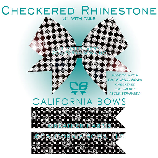 Checkered 3" Bow Rhinestone Template Download