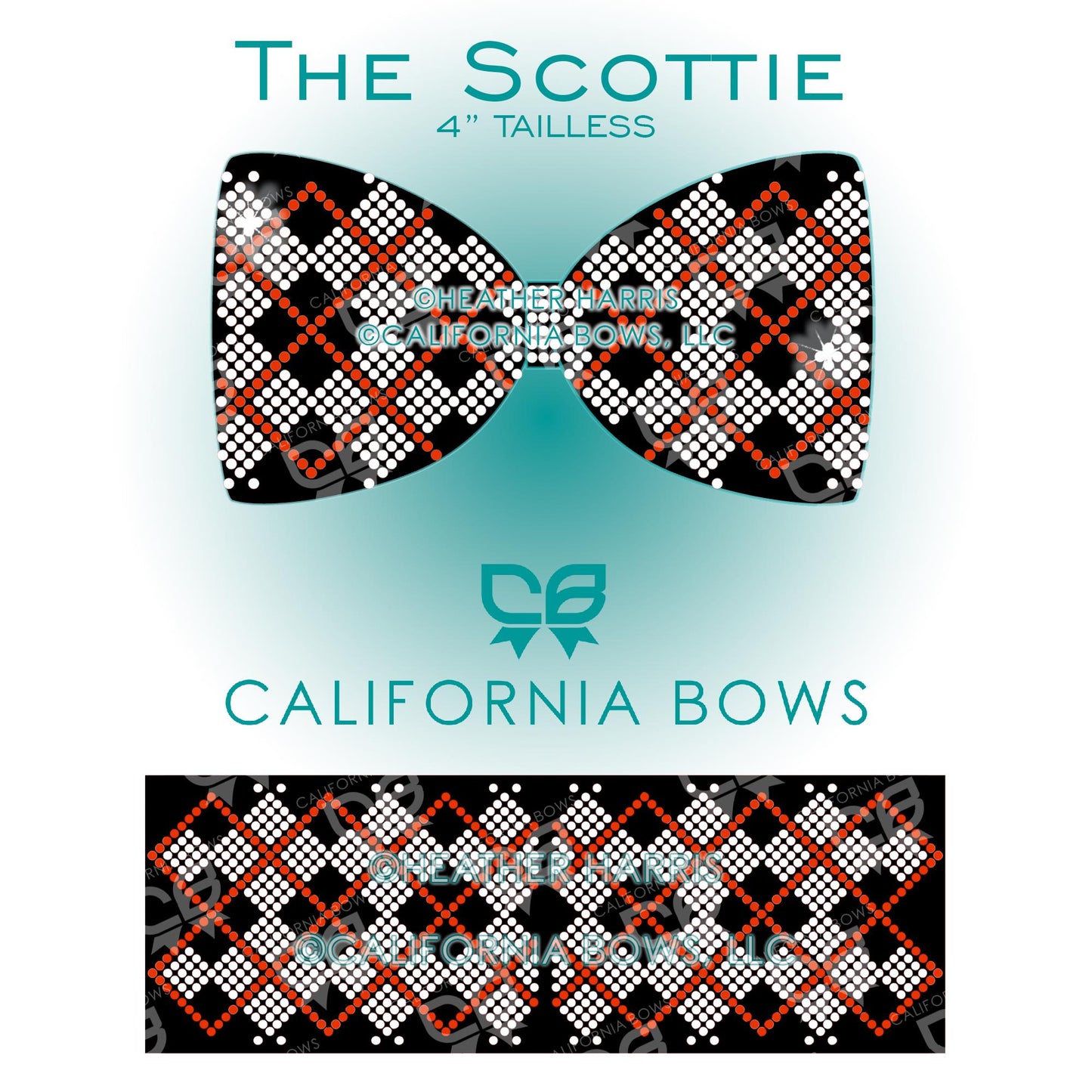 Scottie 4" Tailless Bow Rhinestone Template Download