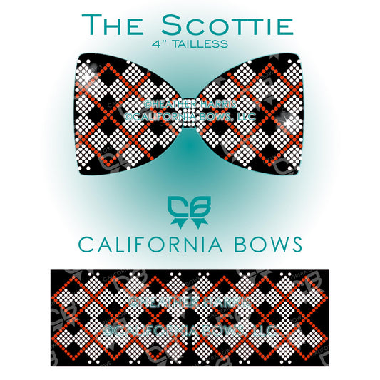 Scottie 4" Tailless Bow Rhinestone Template Download