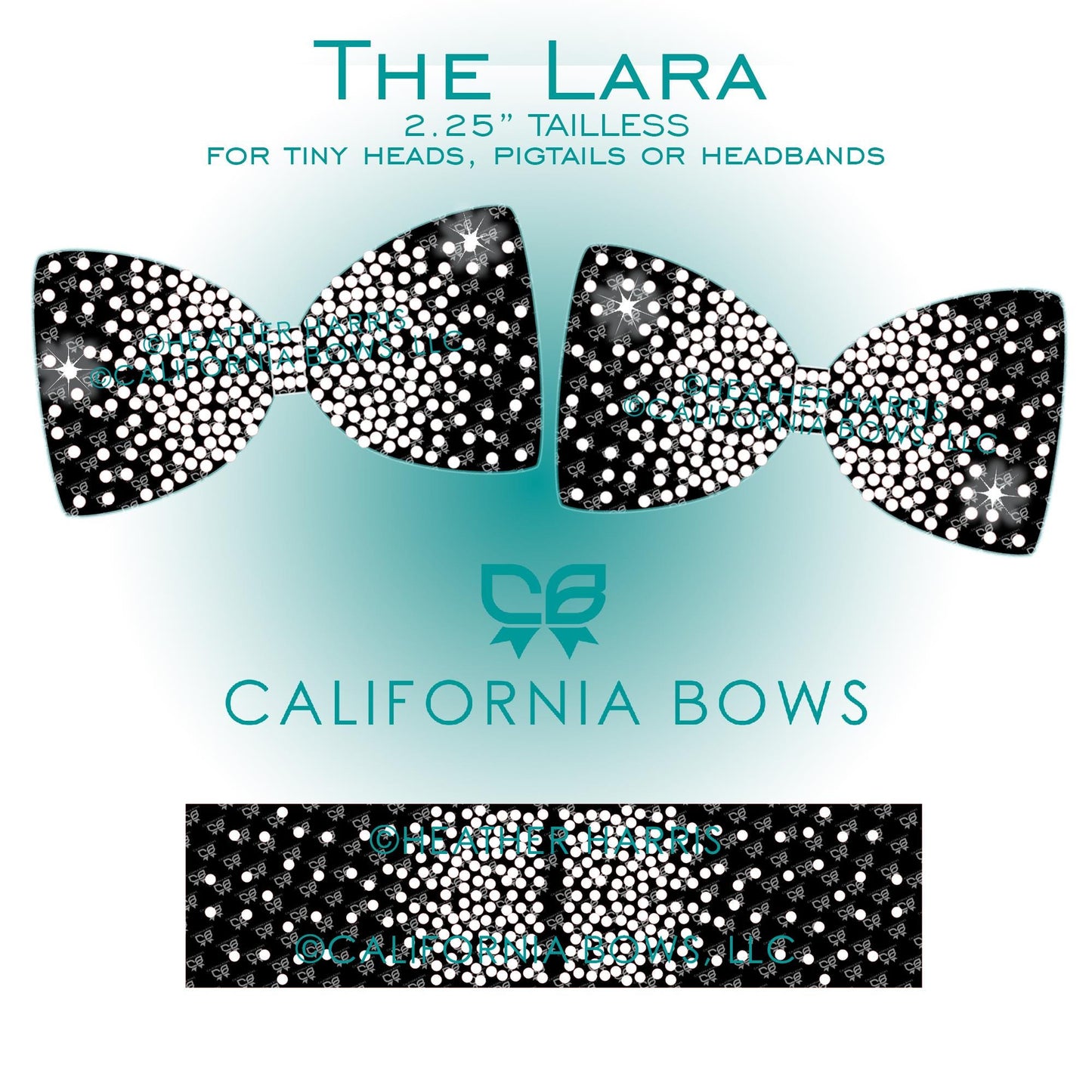 The Lara 2.25" Tailless Bow Rhinestone Template Download