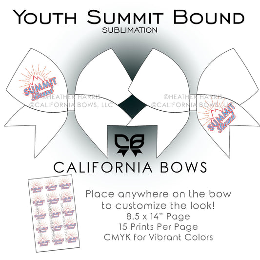 Youth Summit Bound Cheer Bow Design Sublimation Download PNG