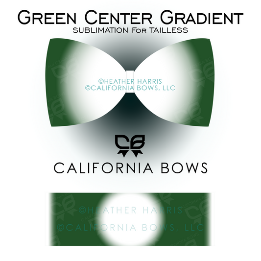 Dark Green Gradient TAILLESS Bow Sublimation Download PNG