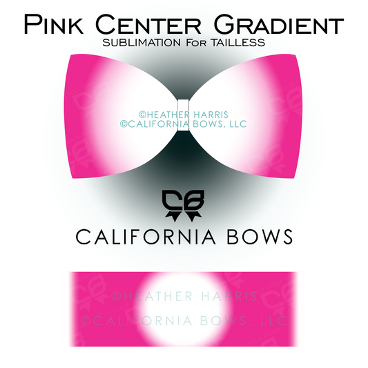Hot Pink Gradient TAILLESS Bow Sublimation Download PNG