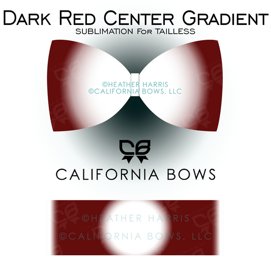 Dark Red Gradient TAILLESS Bow Sublimation Download PNG