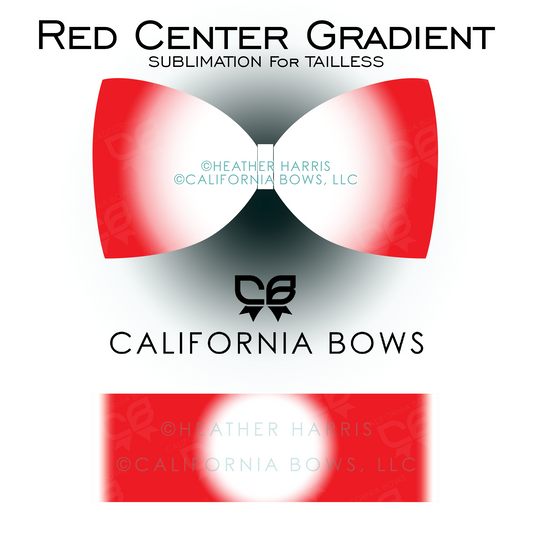 Red Gradient TAILLESS Bow Sublimation Download PNG