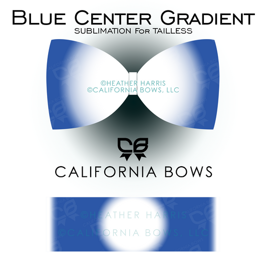 Blue Gradient TAILLESS Bow Sublimation Download PNG