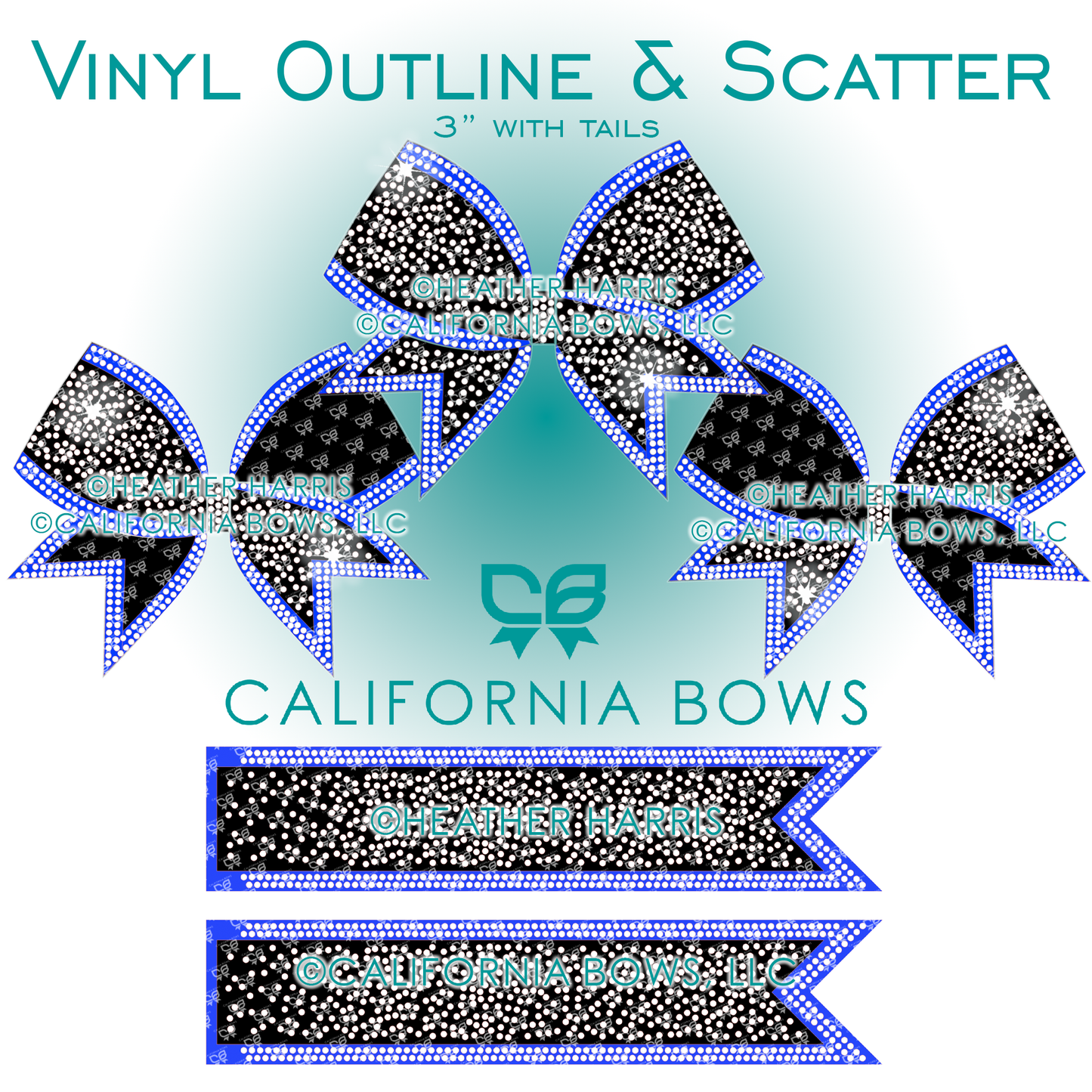 3" Outline with Scatter Rhinestone Vinyl Template Download