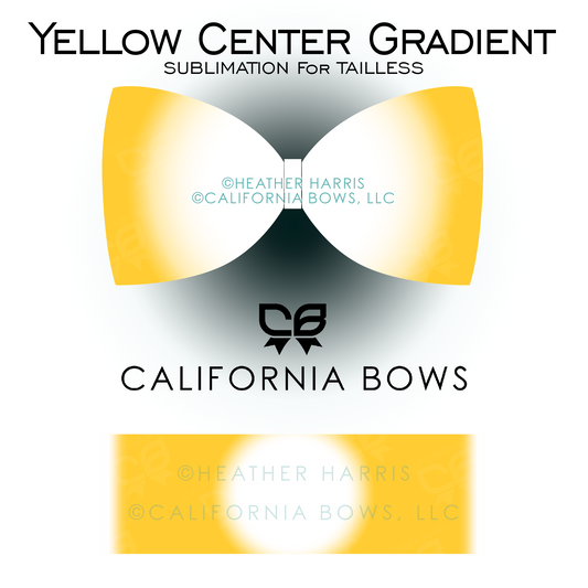 Yellow Gradient TAILLESS Bow Sublimation Download PNG