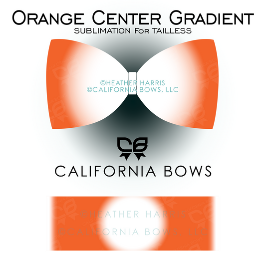 Orange Gradient TAILLESS Bow Sublimation Download PNG