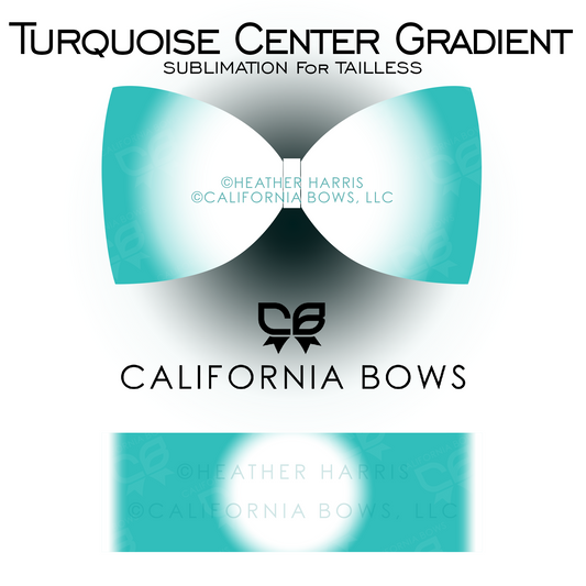 Turquoise Gradient TAILLESS Bow Sublimation Download PNG