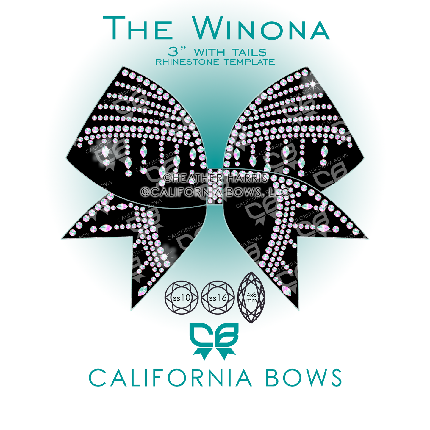 Winona 3" Bow Rhinestone Template Download