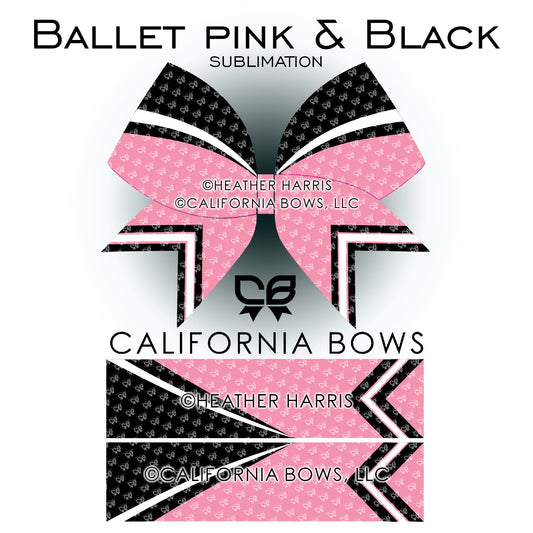 Ballet Pink Athletic Cheer Bow Design Sublimation Download PNG