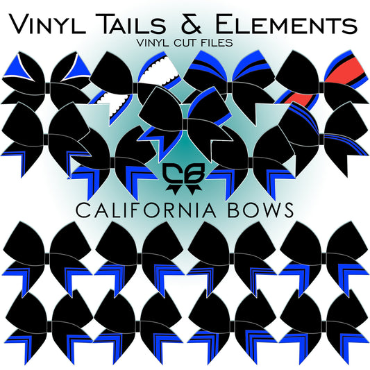 Vinyl Tails and Elements Cut Files 3" Bow Template Download