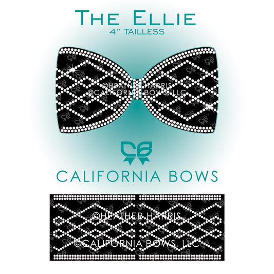 Ellie 4" Tailless Bow Rhinestone Template Download