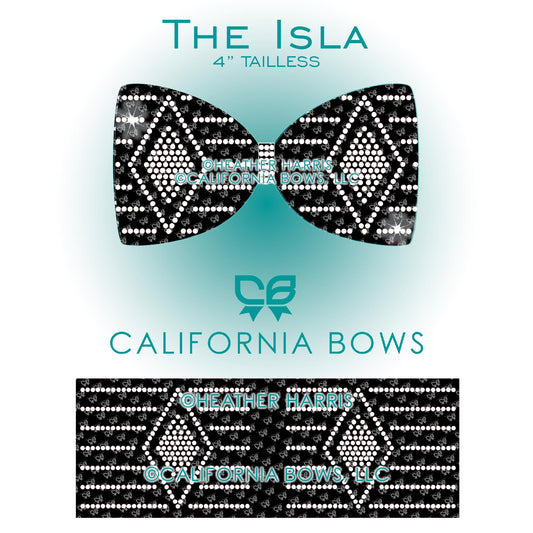 Isla 4" Tailless Bow Rhinestone Template Download