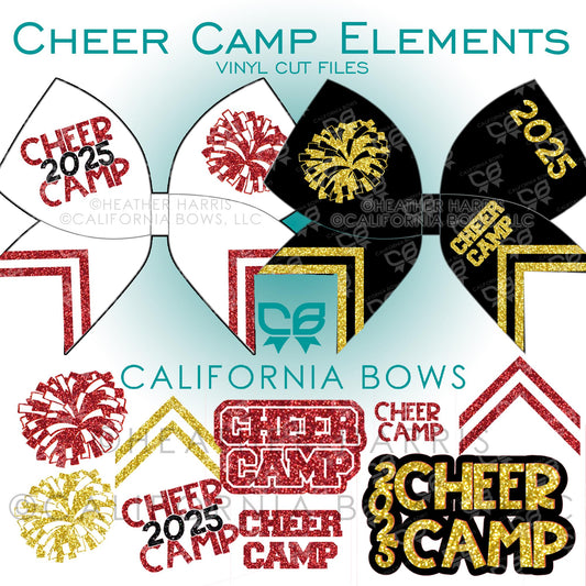 Cheer Camp Bow Vinyl Rhinestone Template Downloads CUT FILE