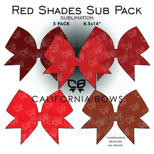 Red Shades Cheer Bow Design Sublimation Download PNG