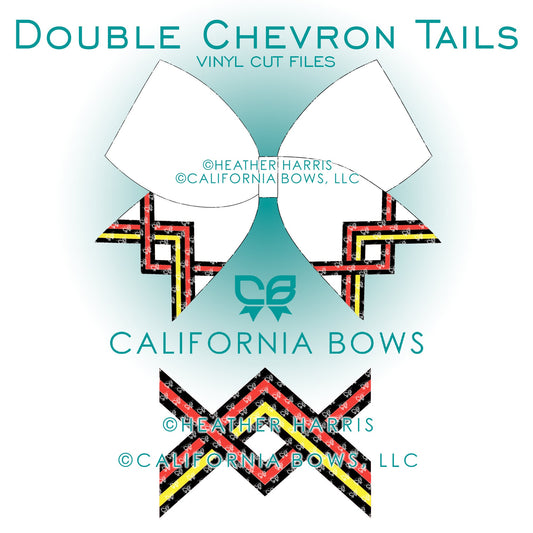 Double Chevron Cheer Bow Tail Vinyl Cut File DOWNLOAD