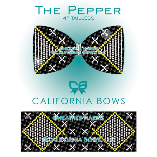 Pepper 4" Tailless Bow Rhinestone Template Download
