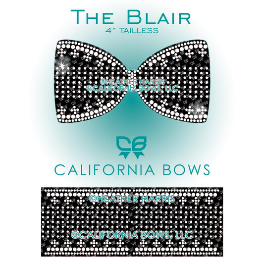 Blair 4" Tailless Bow Rhinestone Template Download