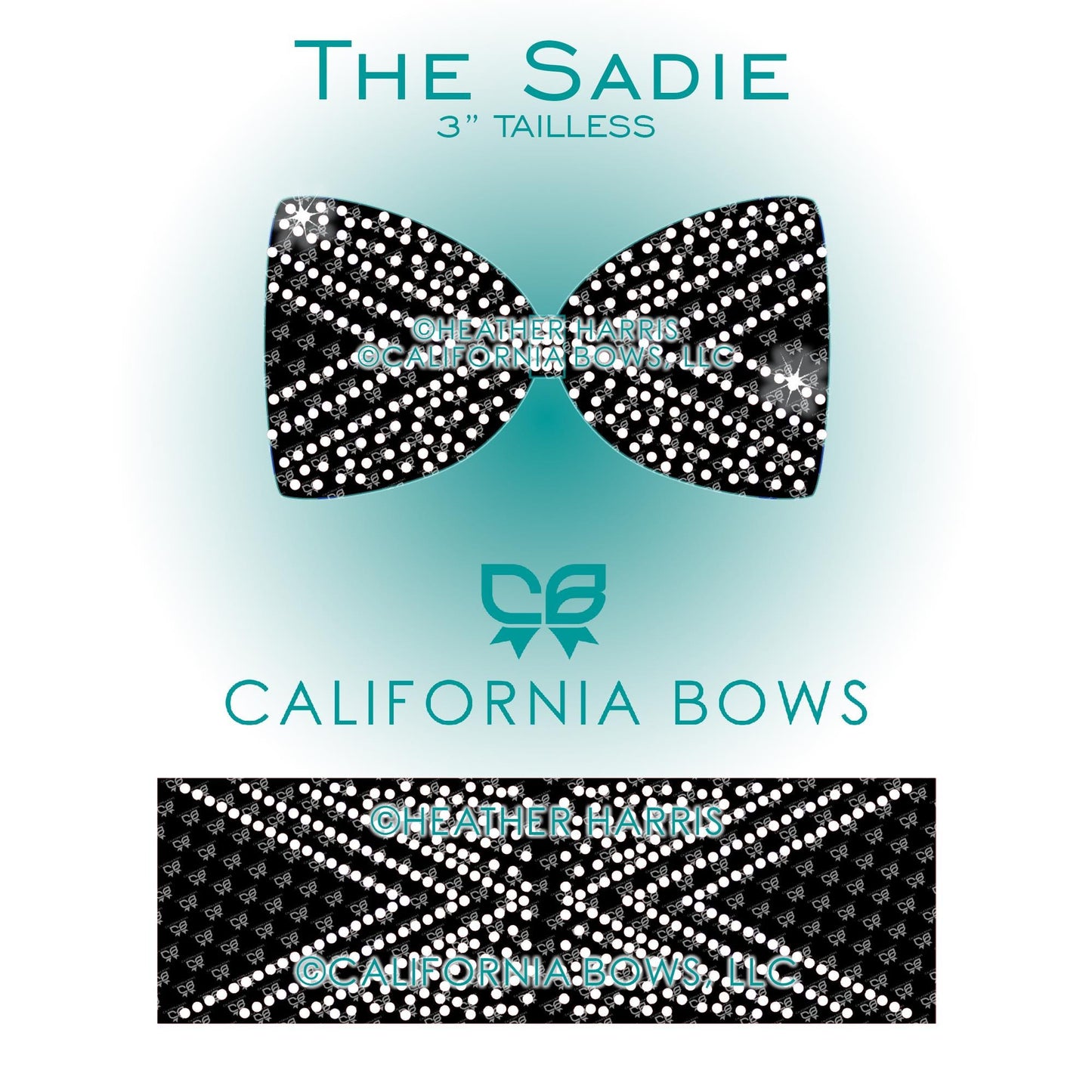 Sadie 3" Tailless Bow Rhinestone Template Download